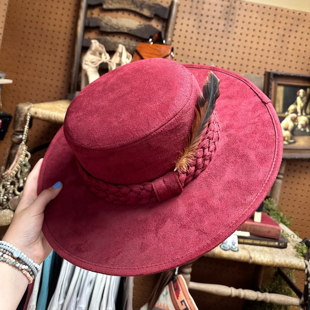 Burgundy hat